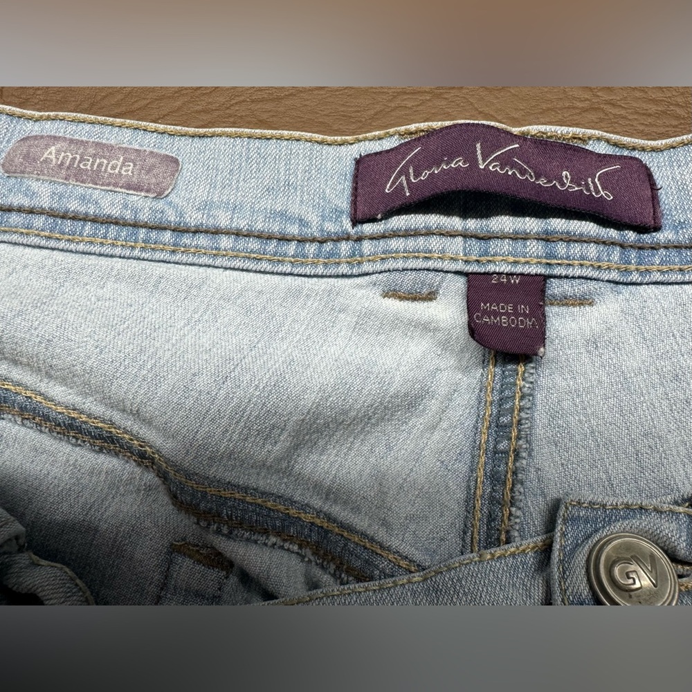 Gloria Vanderbilt Amanda High Waist Light Wash Denim Jeans Size 24 - Picture 5 of 5